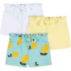 Gerber Baby Girls' 3-Pack Pull-On Knit Shorts