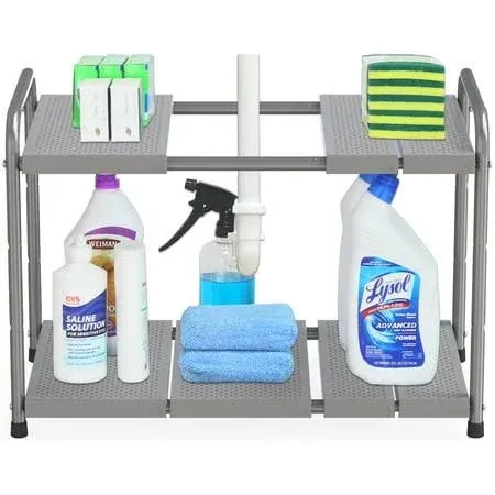 DecoBros Under Sink 2 Tier Expandable Shelf Organizer Black RK-25B-K#BL01