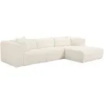 Tarra - Fluffy Oversized Corduroy Modular LAF Sectional - Cream | TOV Furniture