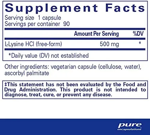 Superior Labs – Best L-Lysine NonGMO Dietary Supplement –500 mg Pure Active L-Lysine – 120 Vegetable Capsules – Supports Calcium Absorption – Immune