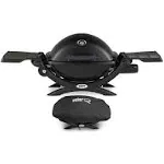 Weber Q 1200 Gas Grill - LP Gas (Black) with Grill Cover