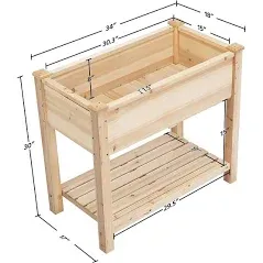 34x18x30 Inch Raised Garden Bed Planter Box