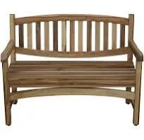 EcoDecors Kent Teak Wood Outdoor Bench with Armrests and Backrest