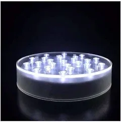 LARDUX Led Light Base - 6 Inch Round Display Pedestal Light Stand Plate Flat for 3D Crystal Cube Glass Art Acrylic Statues - USB Charge or Battery Powered