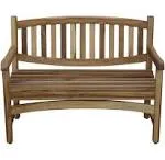 EcoDecors Kent Outdoor Bench Teak Wood Garden Bench Patio Bench with Armrests and Backrest, Yard Benches for Indoor and Outdoors- Natural Teak