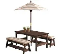 KidKraft Outdoor Table & Bench Set with Cushions & Umbrella