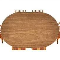 Wood Oval Elastic Fitted Tablecloth