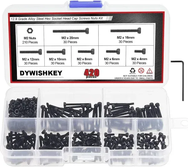 DYWISHKEY Hex Socket Head Cap Bolts Screws Nuts Kit