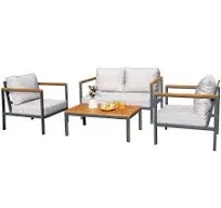 Greesum 4 Piece Patio Lounge Conversation Set