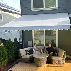 Aleko Motorized Retractable 10 Home Patio Awning