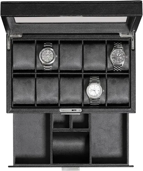 Rothwell 10-Slot Leather Watch Box