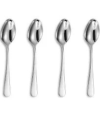 Premium Louise Spoons Set, Set of 4, 18/10 Stainless Steel, Exceptional mirror finish, Dishwasher Safe (5.5 inch Small Spoon) Silver