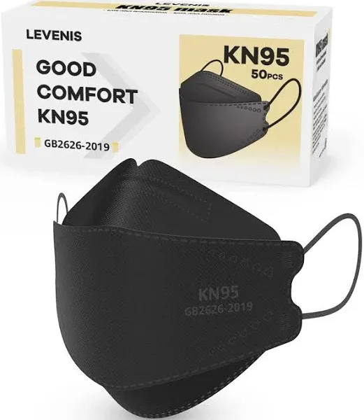 KN95 Face Masks 50 Pack, Breathable 1 Count (Pack of 50) Adult Black