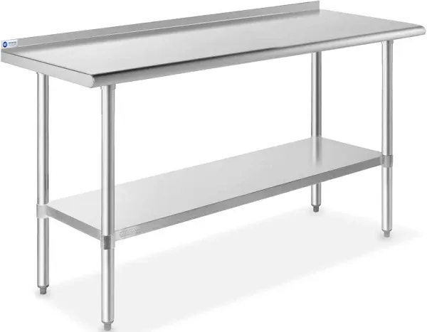 60&#034; x 24&#034; Stainless Steel Kitchen Restaurant Work Prep Table with Backsplash