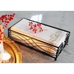 Black Elegant Sturdy Guest Napkin Holder | Disposable Paper Hand Towel Storag...