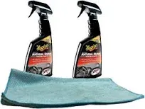 Meguiar's Natural Shine Vinyl & Rubber Protectant (16 oz.) Bundle with Microfiber Cloth (3 Items)