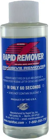 RapidTac Rapid Remover Adhesive Remover for Vinyl Wraps Graphics Decals Stripes 