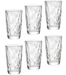 Bormioli Rocco Diamond Cooler Glasses, Clear, 16 oz, Set of 6