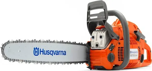 Husqvarna 460 Rancher Gas Powered Chainsaw & TR Industrial Forestry Safety Helmet and Hearing Protection System, Yellow