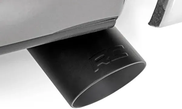 Rough Country Flat Black Exhaust Tip w/ RC Logo For vehicles w/ 2.5in-3in Inlets