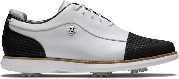 FootJoy Women&#039;s Traditions Cap Toe Golf Shoes White/Black Size 6.5