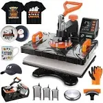 DREAMVAN Upgrade Heat Press Machine 8 in 1, 12&quot; x 15&quot; Swing Away Heat Transfer Machine, Digital Sublimation Heat Press for T Shirts Caps Hats Mugs