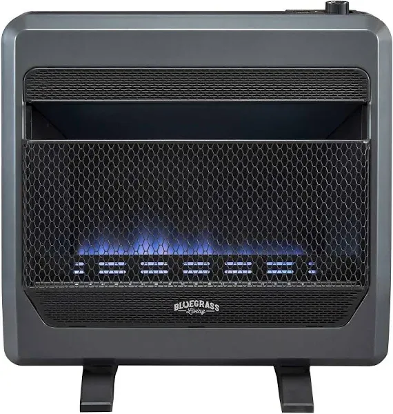 Bluegrass Living 30,000 BTU Propane Gas Vent Free Blue Flame Gas Space Heater with Blower and Base