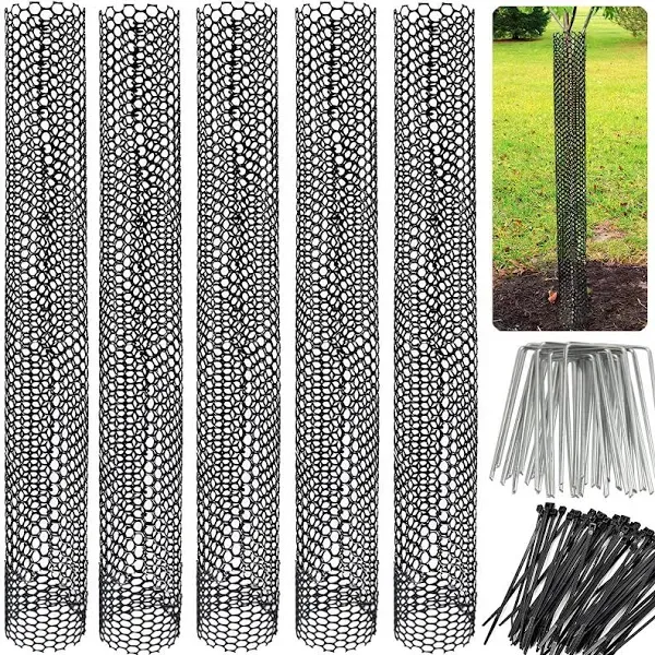 Mesh Tree Trunk Protectors 6 Pack 40 Inches Tree Bark Protector Guard with Zip