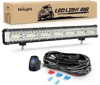 20 Inch 420W Side Shooter Quadruple Row Spot Flood LED Light Bar | 16AWG Wire 5Pin Switch