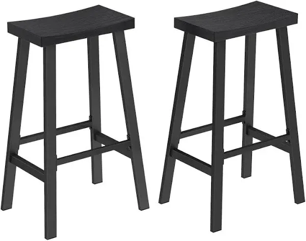 VASAGLE Set of 2 Counter Height Bar Stools with Footrest