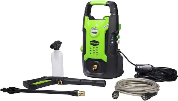 Greenworks GPW1501 1500 PSI 1.2 GPM Pressure Washer (Upright Hand-Carry) with Turbo Nozzle