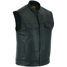 First MFG Men&#039;s Leather Vest  ( BLASTER ) FMM690BSF Size Small