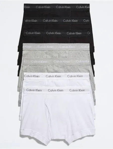 Calvin Klein Cotton Classics 7-Pack Trunk White Boxer Brief Underwear L, XL, XXL