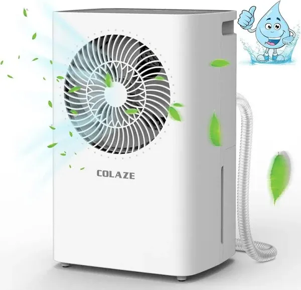 COLAZE 2500 Sq. Ft 25 Pint Dehumidifier for home, Dehumidifiers for Basement with Drain Hose, Compressor Dehumidifiers for Large Room with Auto Manual Drain, 24H Timer, 0.53 Gal Bucket, Auto Defrost