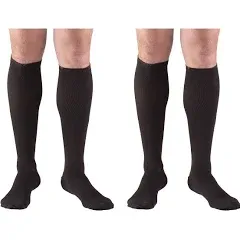 Truform Compression Socks, 8-15 mmHg, Men's Dress Socks, Knee High Over Calf Length, Brown, Small