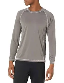 Amazon Essentials Men&#039;s Long-Sleeve Quick-Dry UPF 50 Swim Tee Grey L