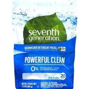 Seventh Generation Dishwasher Detergent Packs Free & Clear