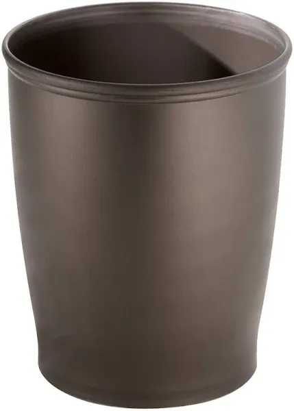 iDesign Kent Round Plastic Garbage Wastebasket, 8.35&#034; x 8.35&#034; x 10&#034;, Bronze