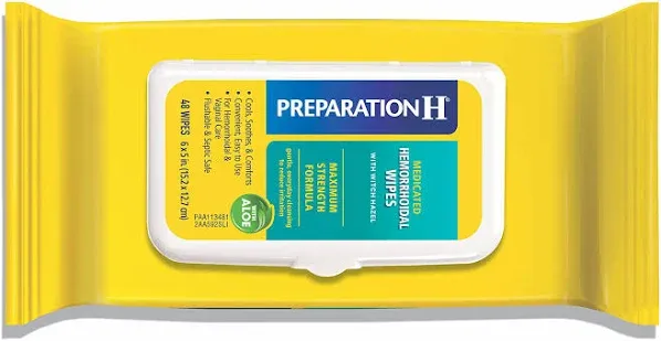 Preparation H Hemorrhoidal Relief Witch Hazel Medicated Wipes 48 Ct EXP 06/25