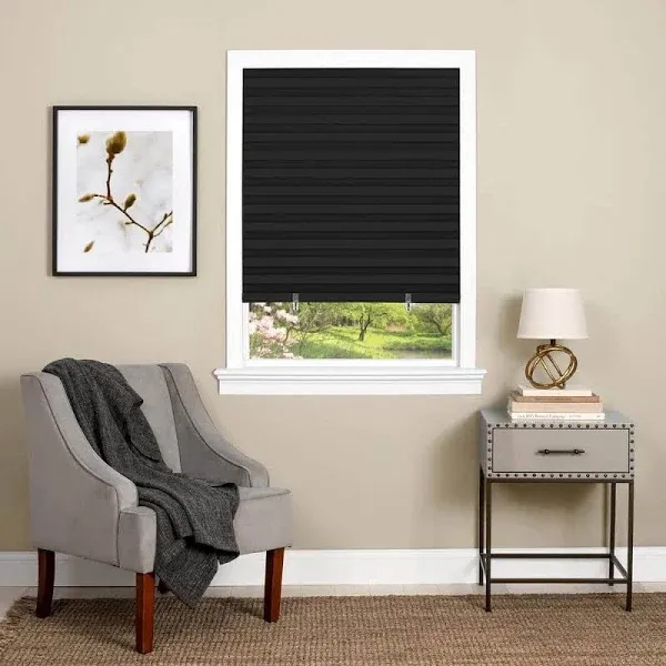 Achim 36 x 75 in. Cordless 1-2-3 Vinyl Room Darkening Pleated Window Shade - Black