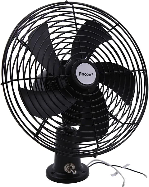 Facon 8&#039;&#039; 12V Car Fan Air Cooling Fan With 2-Speed Switch For Camper Trailer RV