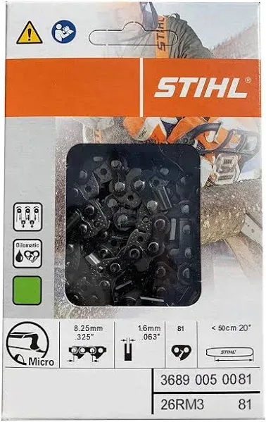 Stihl 20" Oilomatic Rapid Micro Chain 26RM3-81