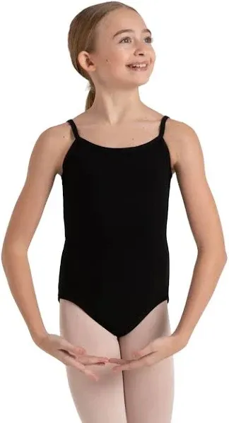 $50 Capezio Girl&#039;s Black Stretch Scoop-Neck Camisole Leotard Size Intermediate