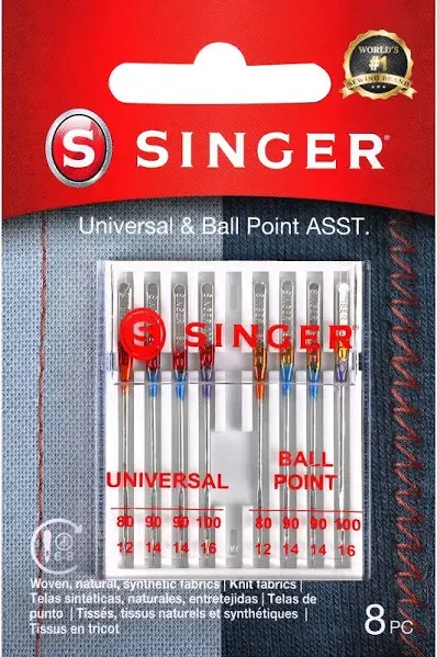 Singer Notions Universal Regular &amp; Ball Point Machine Needles-Sizes 11 (3Pk)