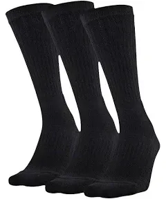 NWT Under Armour Men&#039;s UA Training Cotton Crew 3-Pack Athletic Socks M,L