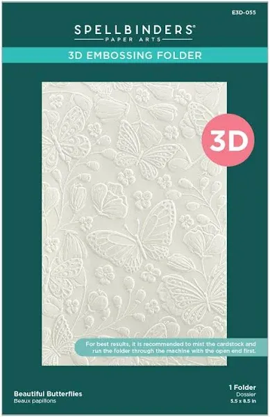 Beautiful Butterflies 3D Embossing Folder, Clear