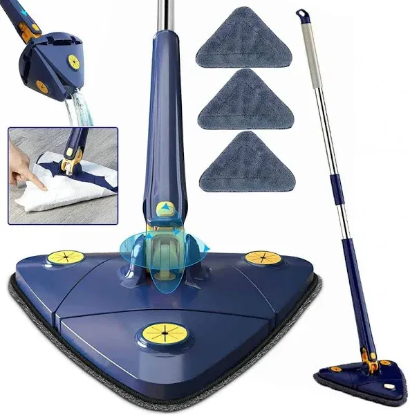 Multifunctiona<wbr/>l 360 Degree Rotatable Adjustable Triangle Cleaning Mop Free Hand