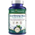 Purity Products EverStrong Blue Strength Building + Brain Boosting w/Muscle Matrix Blend ft. Creatine Monohydrate + More, PurityBlue Organic Blueberry Complex, 1000 IU Vitamin D3-90 Tablets