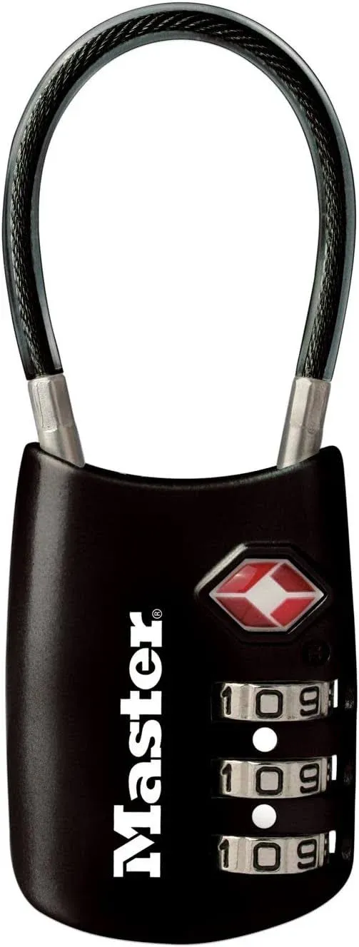 Master Lock 4688DSLV TSA Accepted Cable Luggage Lock, Silver