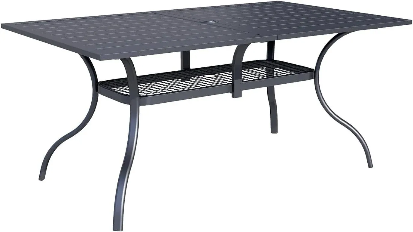 60 &#034;x37&#034; terrace dining table,metal table terrace furniture classic black table